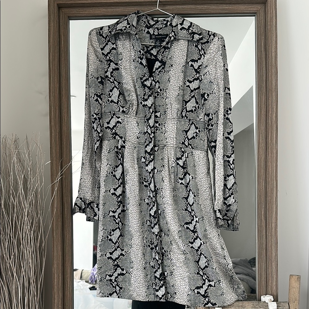 INC International Concepts Black and Gray Midi Dress